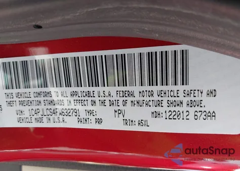 2015 Jeep Cherokee Latitude from USA, damaged, VIN 1C4PJLCS4FW632791
